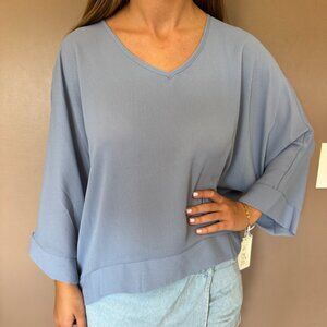 Steel Blue Hi Low Solid La Miel Top